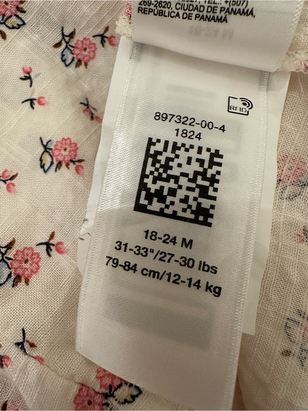 🤍 18~24 Mth Old Navy Cream Boho Ruffle Baby Dress with Pink Floral Print NWT - Picture 11 of 14